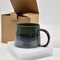 Large Ceramic Coffee Mug, Pottery Mug,Tea Cup for Office and Home,Handmade Pottery Coffee Mugs,16.5 Oz,Dishwasher and Microwave Safe,kiln altered glaze craft (Dark Green)